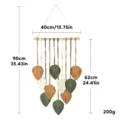 Handmade woven leaf tapestry bohemian wall hanging decor with wooden rod for bedroom home - Style 3