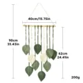 Handmade Macrame Wall Hanging Bohemian Leaf Tapestry Home Decor Wall Art 40x90cm Green - Style 4
