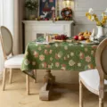 Vintage Christmas tablecloth jacquard cotton rectangular table cover for dining room decor - Lsj Tree with Ball