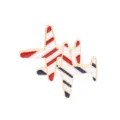 Broche Avion Esmaltado Rayas Rojo Blanco Azul Borde Dorado Accesorio De Moda - C1450-3