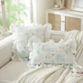 French ruffle cotton floral throw pillow cover for cozy sofa bed decor and living room style - 45x45cm Pillowcase Only / Photo Frame Floral Ruffles