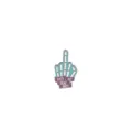 Funny skeleton hand middle finger enamel pin cool creative brooch badge for denim jacket shirt - Skeleton Hand Middle Finger Style (C1345)