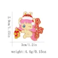 Leuke geëmailleerde speld met schattig ponyfiguur en vuurwerk voor de feestdagen. - Vreugde Komt (C3469-1)