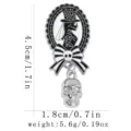 Broche squelette Halloween gothique épingle émail noir blanc badge bijoux punk cadeau. - C3472-4