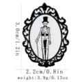 Broche émail squelette gothique style punk sombre Halloween badge horreur accessoire 3cm - C3473-1