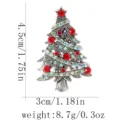 Vintage alloy Christmas tree brooch with colorful rhinestones, elegant holiday accessory pin. - Vintage Alloy Christmas Tree Style (C3599)