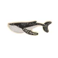 Metal enamel whale brooch pin, black and white cute animal badge, aesthetic apparel accessory - Black Gray DREAMER Whale Style (C1583-3)