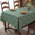 Mantel rectangular de jacquard con estampado de cachemir y algodón poliéster vintage - 60*60cm / Fondo verde con estampado de cachemira y borde de concha verde