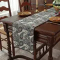 Retro paisley jacquard table runner for dining table, American style home decor fabric cover. - Beige Background Paisley with Coffee Scalloped Edge / 33*120cm