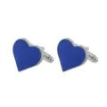 Blue heart cufflinks for men wedding shirt french metal enamel stylish gift accessories - Blue