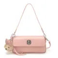Sac à bandoulière en cuir PU rose pour femme, avec charmant pendentif chiot et serrure. - Avec Pendentif / Rose