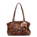 Borsa a Spalla Leopardata Vintage Scamosciata Retro Tote Donna Casual Elegante - senza ciondolo / Marrone leopardato