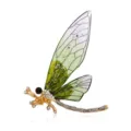 Elegant green dragonfly brooch crystal rhinestone gold plated suit pin jewelry accessory - Green Dragonfly Brooch (C2152)
