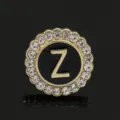 Vintage gold-tone rhinestone letter Z brooch crystal enamel collar pin fashion jewelry - C2173-Z Brooch