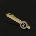 Gold Letter K Rhinestone Collar Pin Fashion Alloy Metal Badge Variant Accessory Item - T1051-K Tie Clip