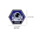 Sechseckige Astronauten Emaille Anstecknadel, Weltraum Thema Metall Brosche für Kleidung. - Astronauten Stil (C2231)