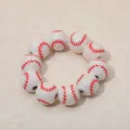 Rond de serviette en bois motif baseball blanc rouge style sportif deco de table variante - Style de Baseball Blanc (Z1295-WH)