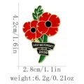 Remembrance Poppy Pin Badge Alloy Enamel Brooch Memorial Day 2026 Remembrance Gift - C3624-1 (2026)