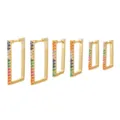 Boucles d'oreilles créoles rectangulaires plaquées or avec zircons colorés superbes. - Set Boucles d'Oreilles Rectangle Zirconia Arc-en-ciel (TZ00068) / Or
