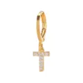 Gold plated letter T huggie hoop earrings with sparkling cubic zirconia pendant chic jewelry - Letter T Style (EH00076-T)