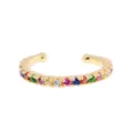 Gold-plated colorful cubic zirconia ear cuff, trendy non-pierced fashion cartilage earring. - Multicolor Zirconia (EH00272) / Gold
