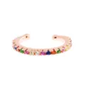 Manchette d'oreille ouverte en or rose zircone colorée, boucle d'oreille tendance. - Zirconia Multicolore (EH00272) / Or rose