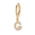 Fashion gold plated letter G cubic zirconia hoop earrings initial dangling charm jewelry item - Letter G Style (EH00076-G)