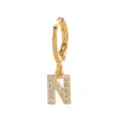 Gold-plated letter N hoop earring sparkling zircon crystal stylish trendy fashion jewelry - Letter N Style (EH00076-N)