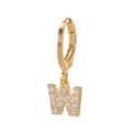 Gold Letter W Huggie Hoop Earrings Cubic Zirconia Initial Dainty Jewelry Gift For Women - Letter W Style (EH00076-W)