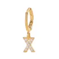 Gold-plated letter X hoop earrings with sparkling cubic zirconia, chic daily jewelry piece. - Letter X Style (EH00076-X)
