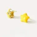 Yellow enamel star stud earrings for women, chic copper alloy minimalist jewelry gift. - Lemon Yellow Style (E069) / One Pair