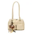 Borsa a Tracolla Bowling Crema Bianca Retro Grande Capacita Borsa da Donna - Bianco