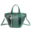 Sac seau en cuir vert pour femmes grande capacité bandoulière avec de jolis charms - Avec Pendentif / Vert