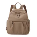 Women casual nylon backpack brown small travel daypack stylish lightweight school book bag - 22*12*26 / Coffee Brown