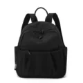 Women nylon casual small backpack summer travel lightweight black school book bag daily purse - 22*12*26 / Classic Black