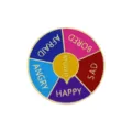 Fun mood wheel enamel pin badge for daily wear, unique rotating design metal brooch, cute gift. - Mood Style (C2382-6)