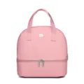 Pink insulated lunch bag dual layer portable cooler tote bag for food storage and milk bottle - Hot Pink