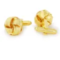 Boutons de manchette tissés dorés pour hommes, design torsadé élégant pour chemises. - B1645-3