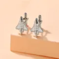Stylish rocket design metal cufflinks for men dress shirts, unique fashion business accessories. - Spaceship Cufflinks / One Pair