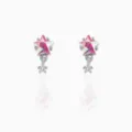 Exquisitos pendientes en forma de estrella con circonitas de colores, joyería estilo dulce. - Estilo Plateado (EH00098)
