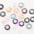 10mm angel ring hollow round crystal rhinestone charms for DIY nail art and jewelry making. - Assorted Colors Round (Single Piece)
