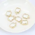Rectangular crystal metal bezel pendants for DIY necklace bracelet and earring jewelry making. - Clear White