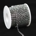 Black rhinestone cup chain variant, shiny crystal diamond trim for DIY crafts, phone case. - SS6 (2mm) 0.9 Meters/Yard / Black