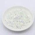 AB iridescent flatback rhinestones for DIY nail art and crafts, sparkling round glass gems variant. - 1440 Pieces/Pack (ss10) / Transparent White AB without Base
