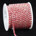 Red rhinestone claw chain roll for DIY jewelry making and phone case decoration accessories - Bright Red