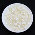 Weiße ABS Halbrund Perlen Cabochons für Nailart und Handy DIY Zubehör im Großhandel. - 2 mm 10.000 Stk. / Gebrochenes Weiß