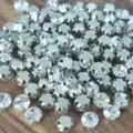 Single claw hand-sewn glass rhinestones round crystal gems for DIY crafts wedding dress - Clear White Rhinestones + Silver 2-Ear Prong Setting