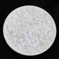 ABS halbrund Perlen flachrueckig weiss DIY Handyhuelle Nageldesign Basteln 100Stk - 2 mm 10.000 Stk. / Reinweiß