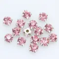 3-10mm Schöne Rosa Glas Näh-Strasssteine mit Silbernen Krallen für Kleidung Handwerk - 3mm (100 Stück/Packung) / Hellrosa
