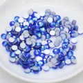 Blue AB Flatback Rhinestones Round Glass Crystals DIY Nail Art Craft Gems Bulk Wholesale - Deep Blue AB